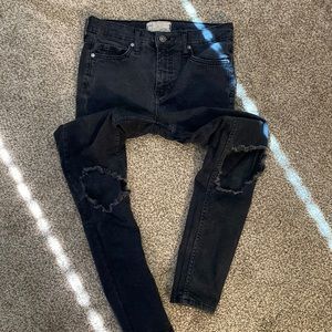Free People busted knee black skinny jeans